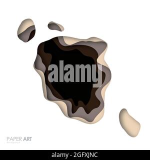 Sfondo realistico a più colori. Struttura astratta del poster in carta con strati ondulati. Illustrazione grafica vettoriale. Illustrazione Vettoriale