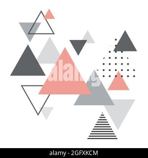 Sfondo geometrico scandinavo astratto. Design astratto moderno ed elegante, poster, copertina, design di carte. Stile Scandi. Illustrazione Vettoriale