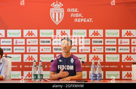 La Turbie, Francia - 27 agosto 2021: AS Monaco - Troyes Conferenza stampa con AS Monaco Coach tedesco Niko Kovac, J4, L1, Ligue 1. Mandoga Media Foto Stock