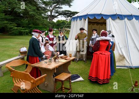 Re-enattori a Kentwell Hall, Long Melford, Suffolk, East Anglia, Inghilterra, REGNO UNITO Foto Stock