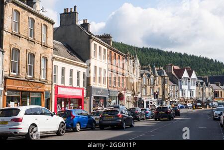 Peebles High Street, Scottish Borders, Scozia, Regno Unito Foto Stock