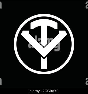 Monogramma con logo TV con modello vintage sovrapposto Illustrazione Vettoriale