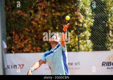 Andrea Picchione dall'Italia durante la Lesa Cup 2021 - ITF, Tennis Internationals a Lesa (NO), Italia, Agosto 27 2021 Foto Stock