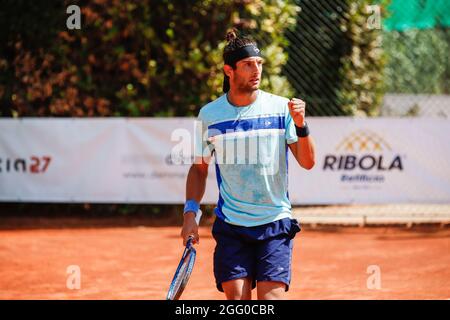 Andrea Picchione dall'Italia durante la Lesa Cup 2021 - ITF, Tennis Internationals a Lesa (NO), Italia, Agosto 27 2021 Foto Stock