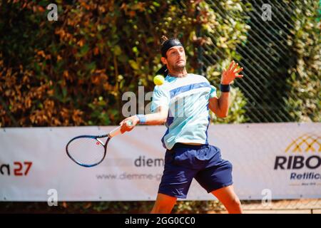 Andrea Picchione dall'Italia durante la Lesa Cup 2021 - ITF, Tennis Internationals a Lesa (NO), Italia, Agosto 27 2021 Foto Stock