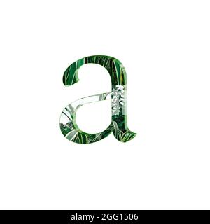 Texture verde piccola lettera un colorato 3D astratto bello sfondo bianco Foto Stock