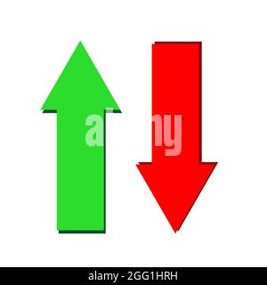 icona freccia su e giù su sfondo bianco. impostare il segno frecce. simbolo due frecce. stile piatto. Foto Stock