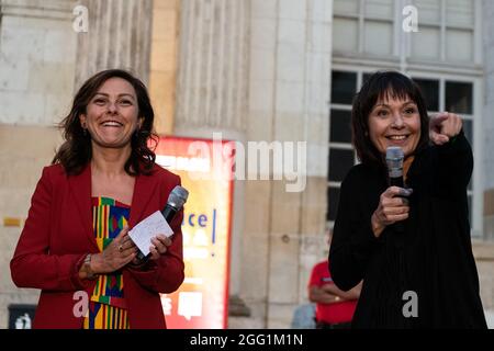 Carole Delga, Presidente della regione Occitanie e membro del partito socialista francese, durante il congresso annuale estivo del Partito socialista francese. Blois, Francia, 27 agosto 2021 Foto di Daniel Derajinski/ABACAPRESS.COM Foto Stock