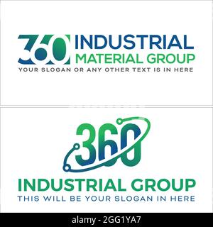 Numero icona iniziale lineare logo gruppo industriale Illustrazione Vettoriale