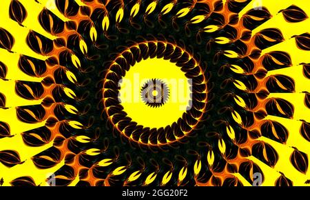 Caleidoscopio di zolfo. Fondo senza cuciture da minerale naturale di zolfo. Forma infernale Foto Stock
