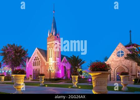 L'edificio della chiesa sull'Isola di Haihua, Hainan, Cina Foto Stock