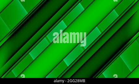 Sfondo astratto 4k verde chiaro nero scuro quadrati strisce neon Foto Stock