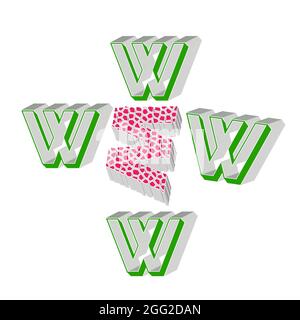 Www internet World wide web lettere colorate 3d rendering sfondo bianco Foto Stock