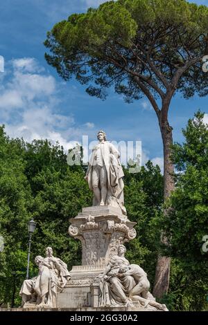 Monumento a Johann Wolfgang von Goethe nel parco di Villa Borghese a Roma Foto Stock