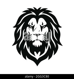Testa di Leone Scar Logo Vector Illustrazione Mascot Design Illustrazione Vettoriale