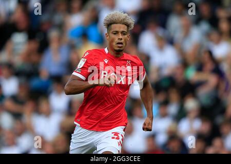 Derby, Regno Unito. 28 agosto 2021. Lyle Taylor #33 di Nottingham Forest a Derby, Regno Unito il 8/28/2021. (Foto di Conor Molloy/News Images/Sipa USA) Credit: Sipa USA/Alamy Live News Foto Stock