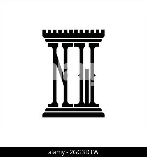 NW Logo monogramma astratto velocità tecnologia modello di disegno nero Illustrazione Vettoriale
