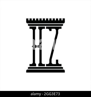 HZ Logo monogramma astratto velocità tecnologia modello di disegno nero Illustrazione Vettoriale