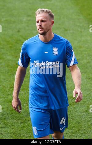 Il Marc Roberts di Birmingham City si riscalda prima della partita dello Sky Bet Championship all'Oakwell Stadium di Barnsley. Data foto: Sabato 28 agosto 2021. Foto Stock