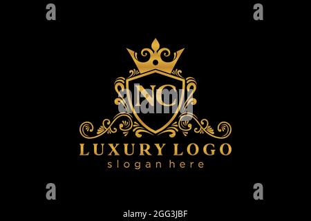 Modello del logo NC Letter Royal Luxury in Vector Art per ristoranti, Royalty, Boutique, Cafe, Hotel, Araldica, Gioielli, Moda e altri vettori illustratore Illustrazione Vettoriale