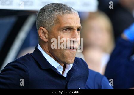 Derby, Regno Unito. 28 agosto 2021. Chris Hughton, Nottingham Forest Manager di Derby, Regno Unito, il 28/2021. (Foto di Conor Molloy/News Images/Sipa USA) Credit: Sipa USA/Alamy Live News Foto Stock