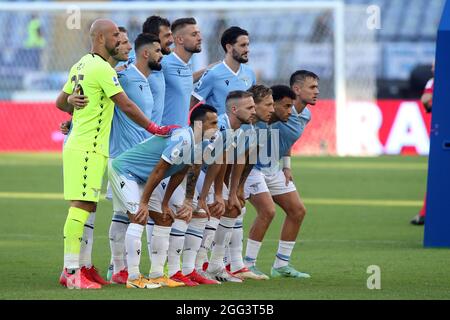 Roma, Italia. 28 agosto 2021. ROMA, Italia - 28.08.2021: LA SQUADRA LAZIALE PRIMA della Serie Italiana UNA partita di calcio tra ROMA e FIORENTINA allo stadio Olimpico di Roma il 22 agosto 2021. Credit: Independent Photo Agency/Alamy Live News Foto Stock