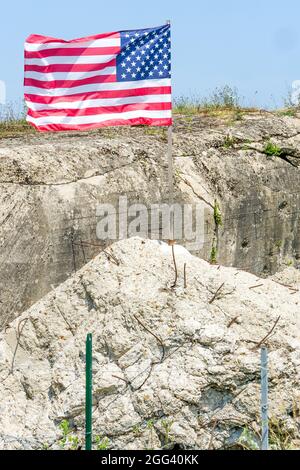 Crisbecq batteria, resti del muro Atlantico, dipartimento Manica, Cotentin, regione Normandia, Francia Foto Stock