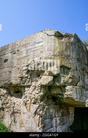 Crisbecq batteria, resti del muro Atlantico, dipartimento Manica, Cotentin, regione Normandia, Francia Foto Stock