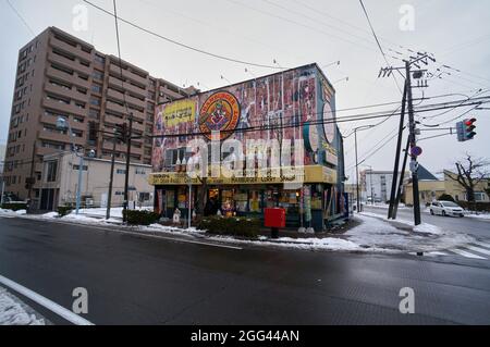 HAKODATE, GIAPPONE - 10 dicembre 2016: Un primo piano di un famoso ristorante fast food Lucky Pierrot a Hakodate, Giappone Foto Stock