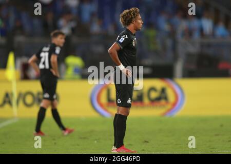 Roma, Italia. 28 agosto 2021. ROMA, Italia - 28.08.2021: Deludere i giocatori Spezia durante la Serie Italiana UNA partita di calcio tra ROMA e FIORENTINA allo stadio Olimpico di Roma il 22 agosto 2021. Credit: Independent Photo Agency/Alamy Live News Foto Stock