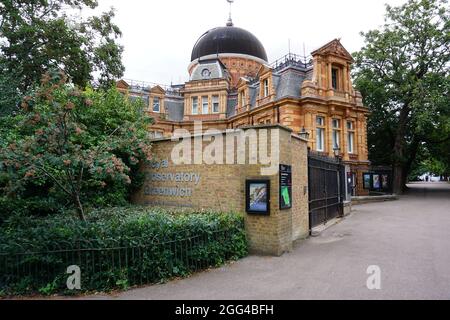 The Shepherd 24 ore Gate Clock presso il Royal Observatory, Greenwich, Londra, Regno Unito Foto Stock