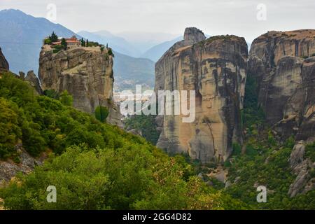 Monastero della Santa Trinità di Meteora, Grecia Foto Stock
