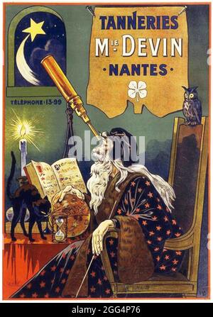 Fare clic su Vintage French entertainment poster - Master Devin l'astrologo mago, 1890 Foto Stock