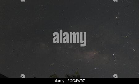 Un'immagine di un cielo notturno nel polo sud con la meravigliosa via del latte apparve nel cielo con uno sfondo celeste Foto Stock