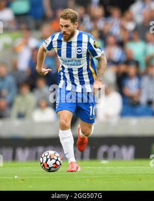 28 agosto 2021 - Brighton & Hove Albion contro Everton - Premier League Alexis Mac Allister durante la partita della Premier League all'Amex Stadium di Brighton. Picture Credit : © Mark Pain / Alamy Live News Foto Stock