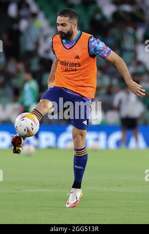 Siviglia, Siviglia, Spagna. 28 agosto 2021. Carvajal del Real Madrid CF durante la partita la Liga Santader tra Real Betis Balompie e Real Madrid CF a Benito Villamarin a Siviglia, Spagna, il 28 agosto 2021. (Credit Image: © Jose Luis Contreras/DAX via ZUMA Press Wire) Foto Stock