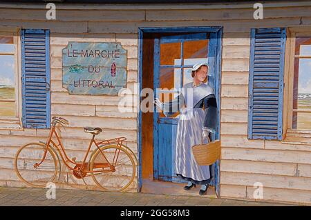 FRANCIA. REGIONE BRETAGNA. MORBIHAN (56) LARMOR-PLAGE. UN DIPINTO TROMPE-L'ŒIL Foto Stock