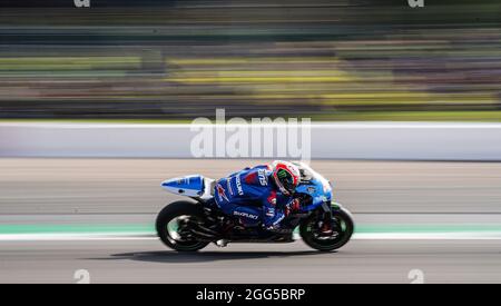 Team Suzuki Ecstar Alex RINS durante la giornata di gara Monster Energy British Grand Prix MotoGP a Silverstone, Towcester. Data foto: Domenica 29 agosto 2021. Foto Stock