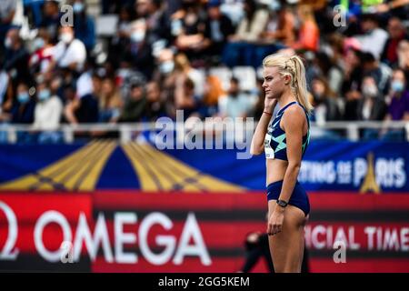 Yuliya (Yuliia) Levchenko (High Jump femminile) dell'Ucraina compete durante la IAAF Wanda Diamond League, Meeting de Paris Athletics evento il 28 agosto 2021 allo stadio Charlety di Parigi, Francia - Foto Victor Joly / DPPI Foto Stock