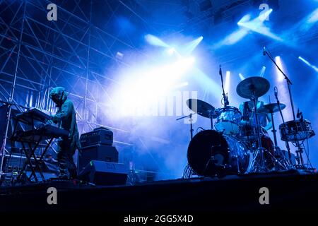 jazz rock band inglese la cometa si esibirà dal vivo durante il festival di oggi Foto Stock