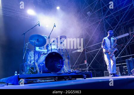 jazz rock band inglese la cometa si esibirà dal vivo durante il festival di oggi Foto Stock