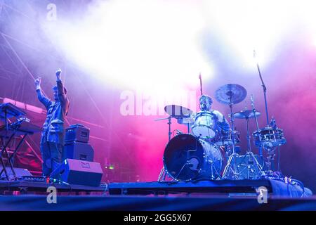 jazz rock band inglese la cometa si esibirà dal vivo durante il festival di oggi Foto Stock