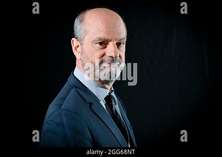 Esclusiva - Francis Letellier riceve Jean Michel Blanquer allo spettacolo Dimanche en Politique domenica 29 agosto 2021 a Parigi, Francia. Foto di Stephane le Tellec /ABACAPRESS.COM Foto Stock