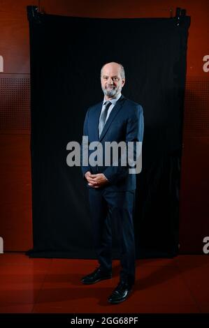 Esclusiva - Francis Letellier riceve Jean Michel Blanquer allo spettacolo Dimanche en Politique domenica 29 agosto 2021 a Parigi, Francia. Foto di Stephane le Tellec /ABACAPRESS.COM Foto Stock