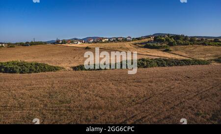 Campi vicino al villaggio di Ravadinovo Foto Stock