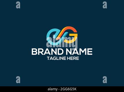 Design con logo CG letter e logo CG letter minimalista Illustrazione Vettoriale