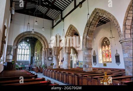 Chiesa della Santa Trinità, Much Wenlock, Shropshire Foto Stock