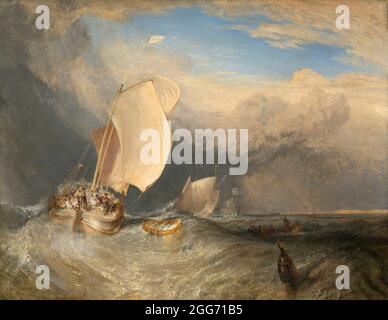 Barche da pesca con gli hucksters che contrattano per il pesce 1837/38 da Joseph Mallord William Turner Foto Stock