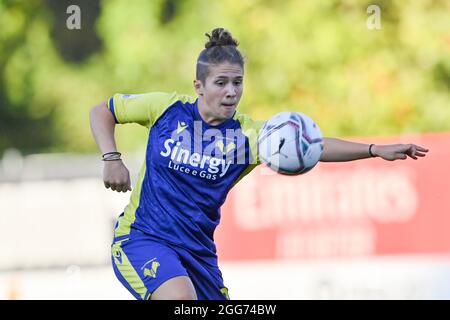 Milano, Italia. 29 agosto 2021. Caterina Ambrosi (#25 Hellas Verona) durante la serie femminile UNA partita tra AC Milan e Hellas Verona al Vismara Sports Center di Milano, Italia credito: SPP Sport Press Photo. /Alamy Live News Foto Stock