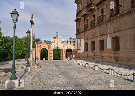 Vista dell'Abadia del Sacromonte nella città di Granada in Spagna Foto Stock